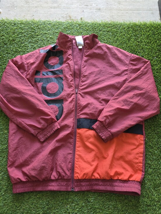 adidas Other - Adidas Burgundy Colorblock Windbreaker Jacket Men's XL Full Zip Lightweight